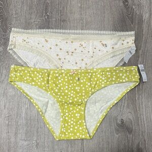 Aerie Bikini Underwear Set - Cream and Lime Green